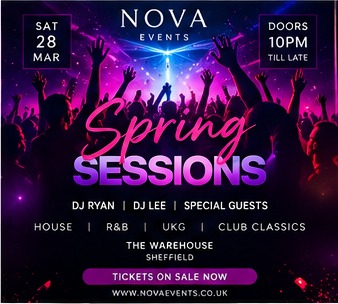 Nova Events Spring Sessions club night poster
